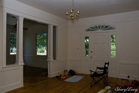 Inside view of the front door of house